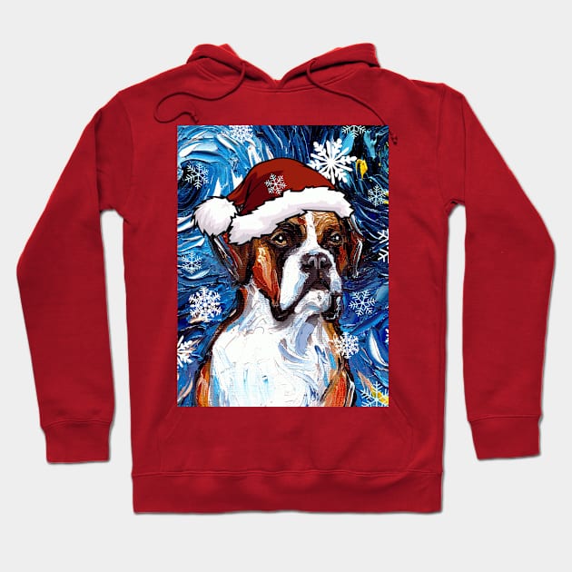 Boxer Santa Hoodie by sagittariusgallery